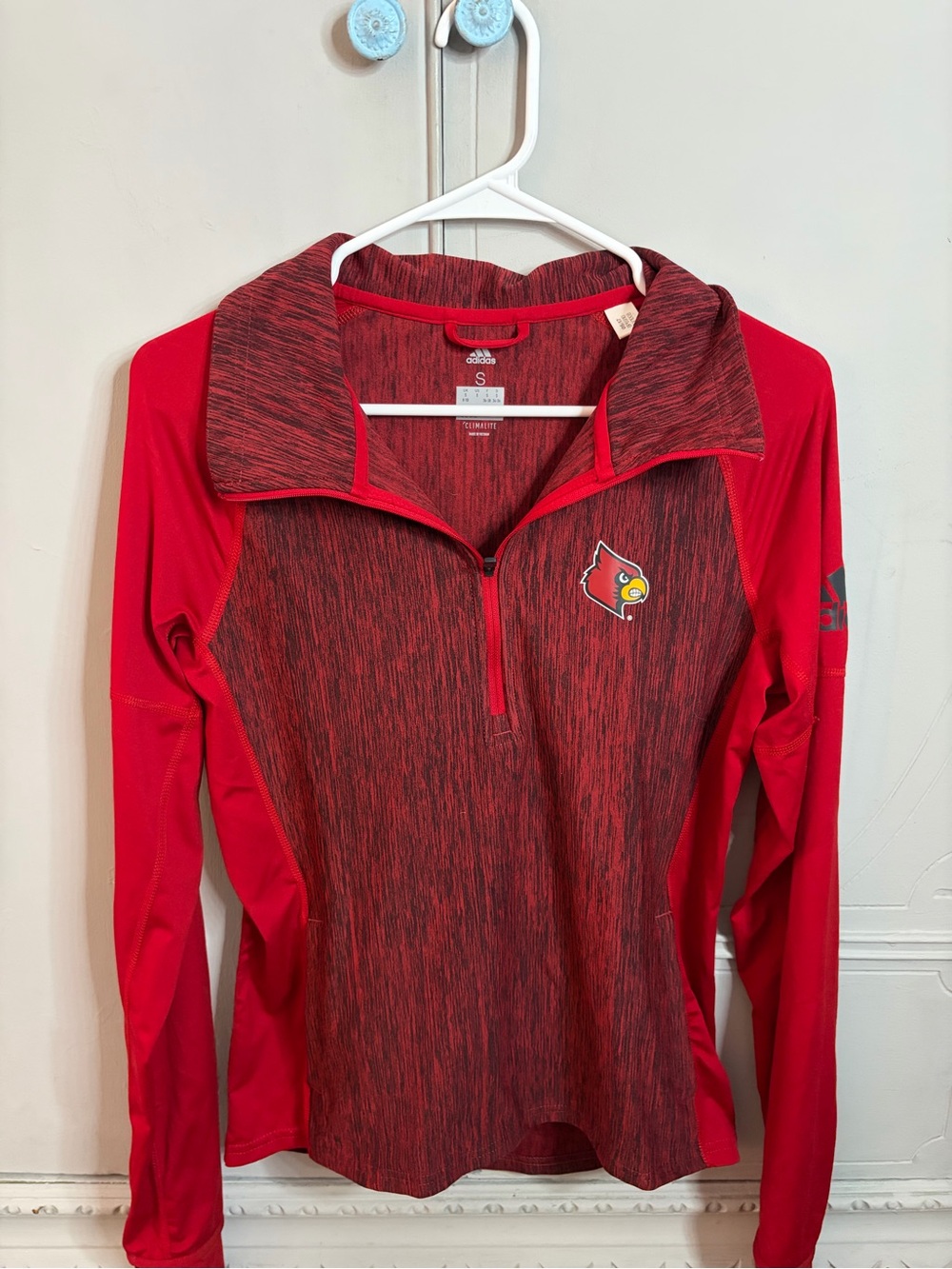 adidas Red Heathered Climalite Athletic Top
